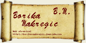 Borika Makregić vizit kartica